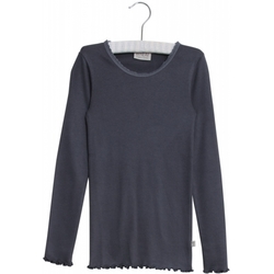 Wheat t-shirt rib lace Greyblue - Wheat