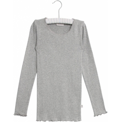 Wheat t-shirt rib lace Grey Melange - Wheat