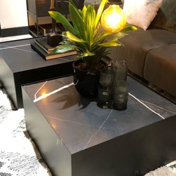 Virginia sofabord firkantet svart 70x70x35