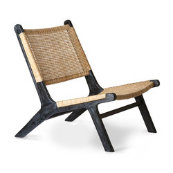 Webbing lounge chair black/natural