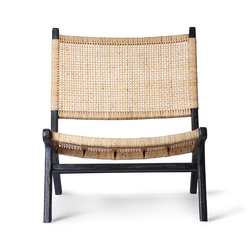 Webbing lounge chair black/natural