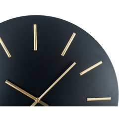 Klokke Matt svart gull metall 50cm Trend Collection