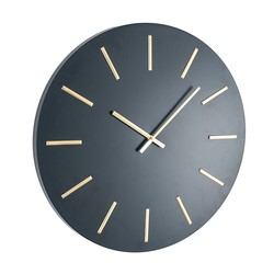 Klokke Matt svart gull metall 50cm Trend Collection