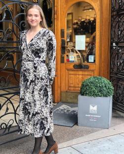 Ilse Jacobsen Dress Black  Mønstret - Ilse Jacobsen