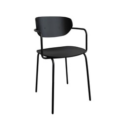 Stol tre/metal svart FSC 4 stk Hübsch
