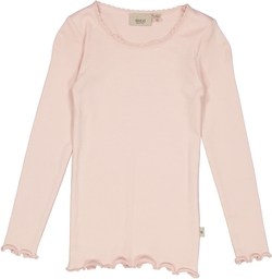 Wheat Rib T-Shirt Lace Powder - Wheat