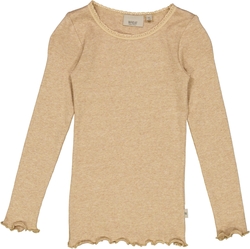 Wheat Rib T-Shirt Lace Sand Melange - Wheat
