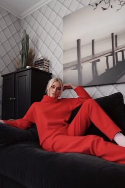 Strikk bukse fra Gomaye Red - Gomaye