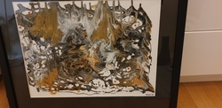 Akrylmaleri : "waves of gold"