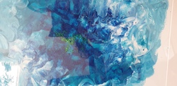 Akrylmaleri : " Splash of turquoise "