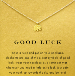 Kjede m/ anheng elefant "GOOD LUCK"