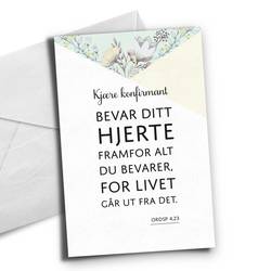 Konfirmasjonskort Bibelvers fra Ordspr - Happystar
