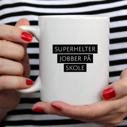 Kopp Superhelt Skole  beige - Happystar