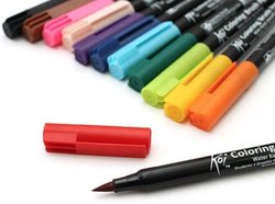 Koi Coloring Brush Pen - Sett med 12 fargar