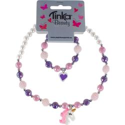 Halskjede m/Armeband Unicorn Lilla