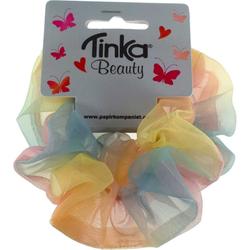 Hårstrikk Scrunchie Regnbue 2stk