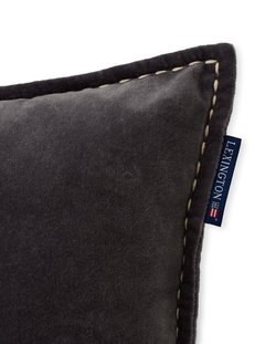 Logo Message Cotton Velvet Pillow Cover,Gray