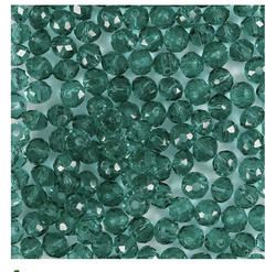 Facettperler green, dia 4mm, hullstr 1mm - 45stk
