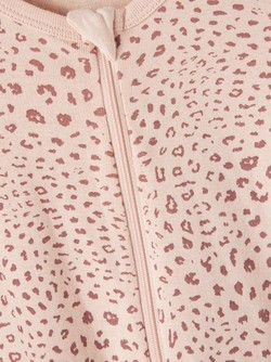 NBFNIGHTSUIT 2P ZIP ROSE TAUPE LEO  (UTEN FOT)