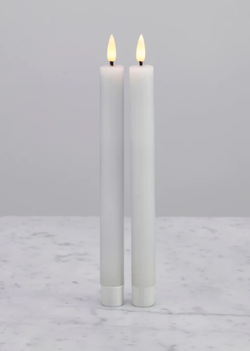 2 stk naturtro LED-kronelys, hvit