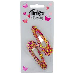 HÅRSPENNE ROSA TRANSPARENT 2 STK TINKA BEAUTY