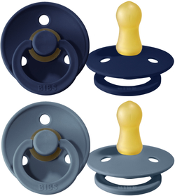 Bibs Smokk Colour 2 Pack Natural Rubber Size 1 - Deep Space / Petrol
