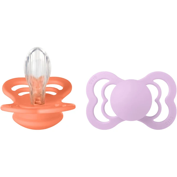Bibs Smokk Supreme 2 Pack Silicone Size 2 - Papaya / Violet Sky
