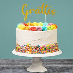 Kaketopp "grattis" gull
