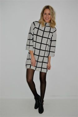 STEEAM Revsible tunic Grå m/sort rute - Steeam
