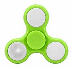 Spinner Plast m/led lys - Grønn