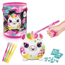 AIRBRUSH PLUSH NEON SQUISH PALS PAINT CAN - 3 Sorter Unicorn - Hobby