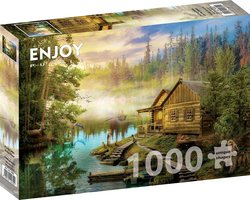 Enjoy puslespill 1000 A Log Cabin on the River