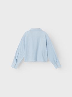 NKFFALINNEN LS LOOSE SHORT SHIRT