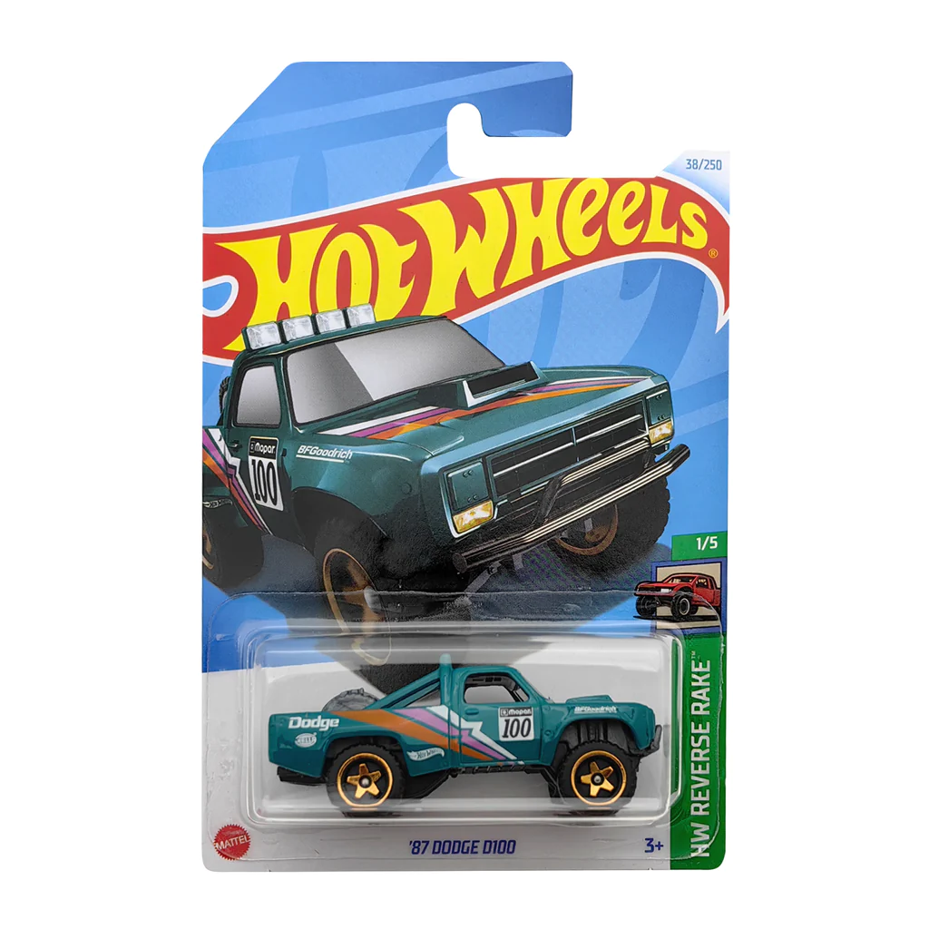 Hot Wheels 1:64 - 87 Dodge D100 - HW Reverse Rake