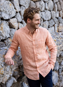 Pelle P Linen Shirt Carrot Melange - Pelle P