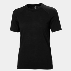 HELLY HANSEN W DURAWOOL KORTERMET T-SKJORTE  Svart - Helly Hansen