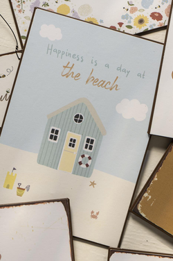 Metallskilt "Happines is all day at the beach