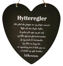 Skilt hjerte  Svart - Børscompagniet