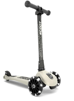 Scoot & Ride Sparkesykkel, Highwaykick 3 LED - Ash TILBUD  9-10/12 Ash - Scoot & Ride