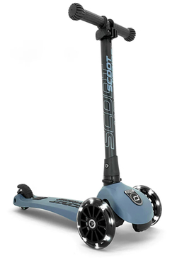 Scoot & Ride Sparkesykkel, Highwaykick 3 LED - Steel  - TILBUD  9-10/12 Steel - Scoot & Ride