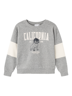 NKMLOMADE LS LOOSE SWEAT UNB GREY MELANGE - Name It
