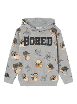 NKMADONIS BOREDOFD NREG SWEAT WH BRU SKY GREY MELANGE - Name It