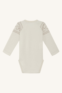 Hust&Claire body med elefanter, merino ull