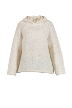 Blue Cat Boucle Knit Hoodie