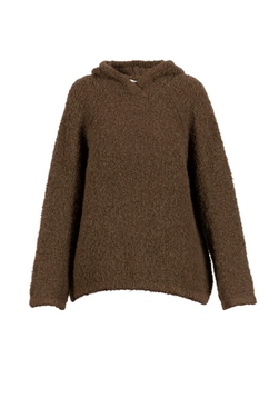 Blue Cat Boucle Knit Hoodie