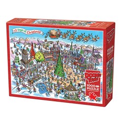 Cobble Hill Puslespill 1000 Doodle town: 12 Days Of Christmas 