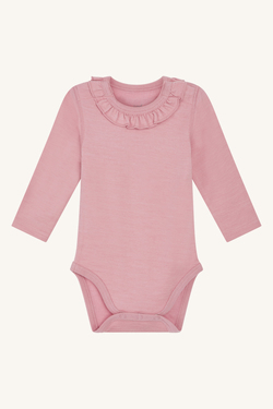 Hust & Claire body med rysjekrage, bambus ull