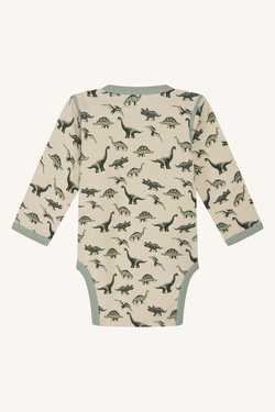 Hust&Claire body med dinosaurer, bambus ull
