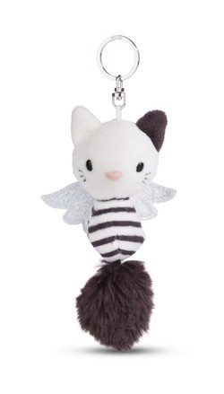 Keyholder Guardian Angel Cats black & white striped NICI GREEN