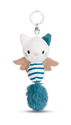Keyholder Guardian Angel Cats green & white striped NICI GREEN